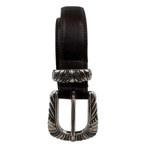 Vintage 90s Donna Katz Leather Western Concho Belt Brown Silver Tone Size M